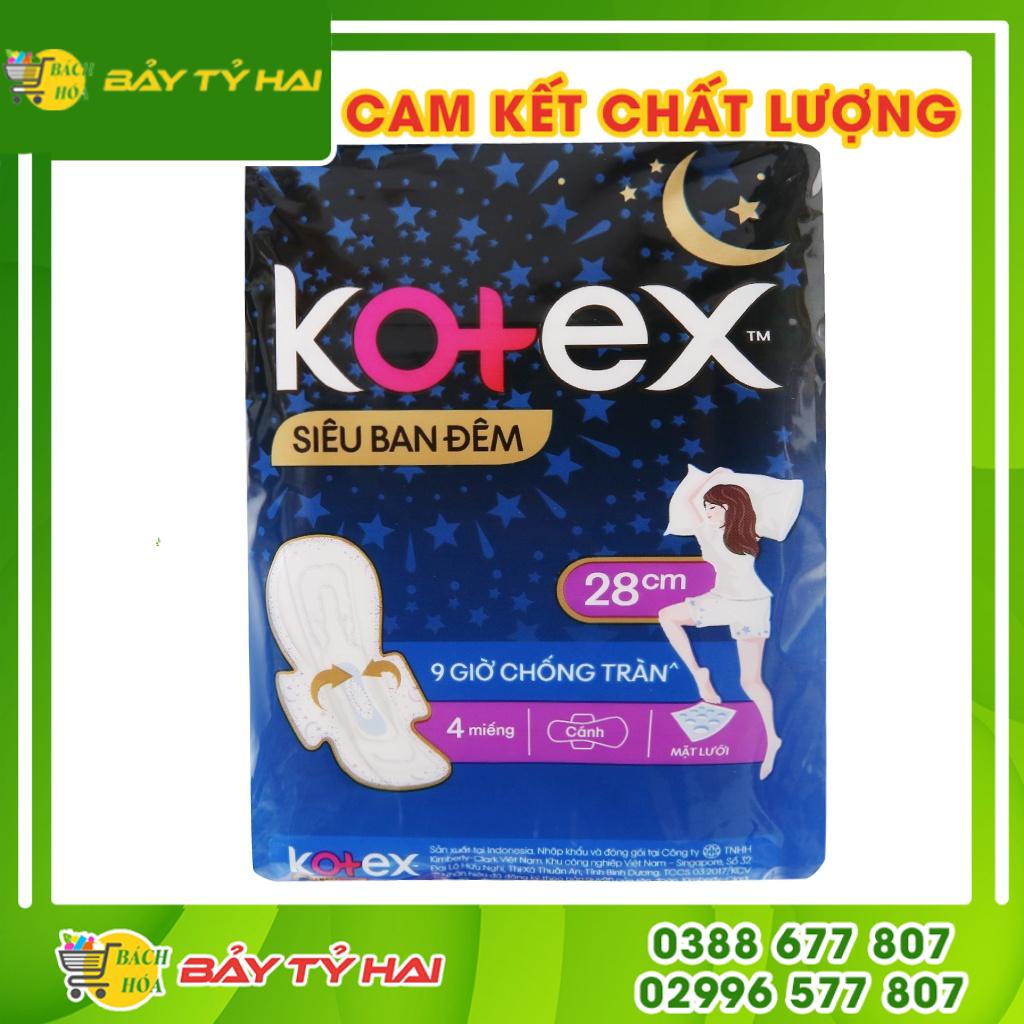 Băng vệ sinh Kotex Siêu Ban đêm 28cm ( gói 4 miếng )