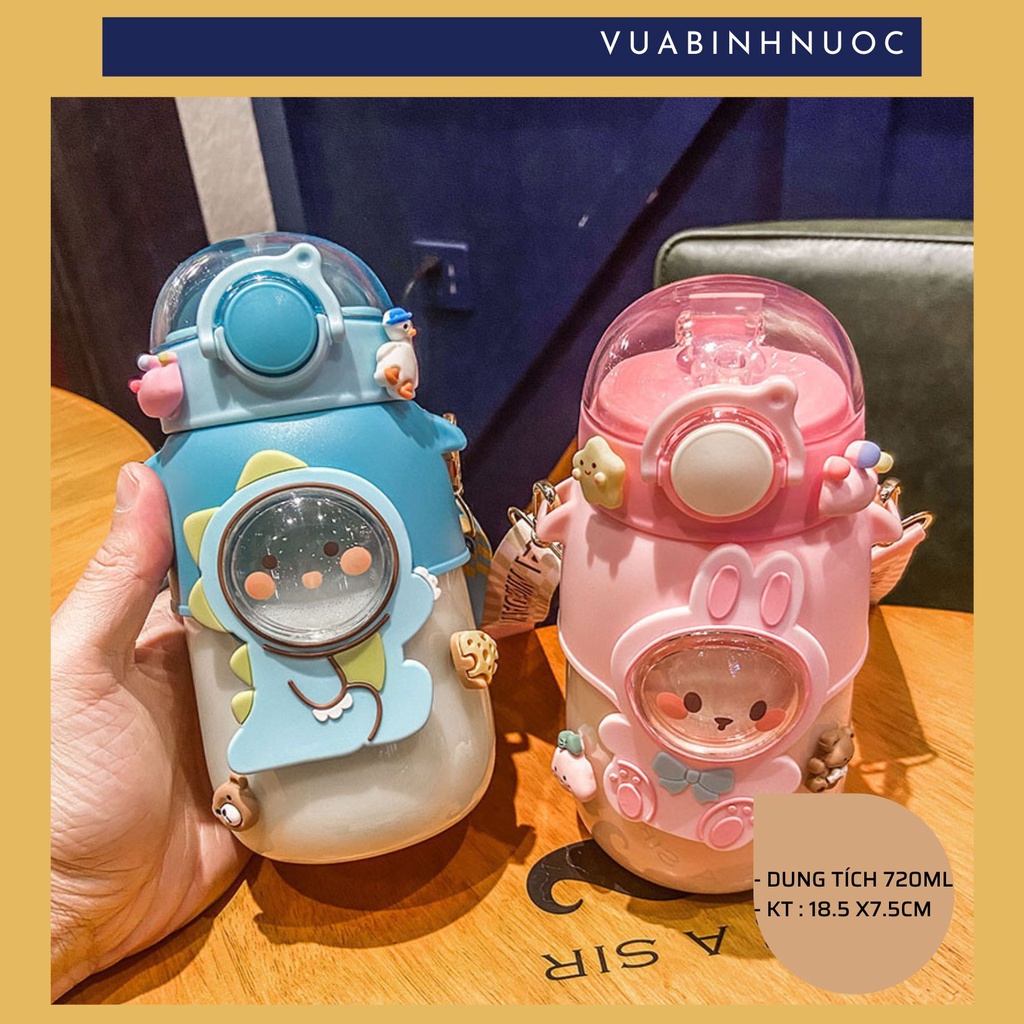 Bình nhựa trẻ em 720ml kèm dây đeo - vuabinhnuoc