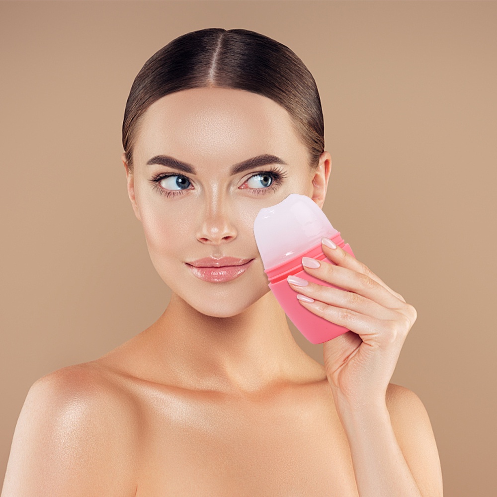 Cây Lăn Đá Bằng Silicone Cấp Thực Phẩm Tái Sử Dụng Được Làm Dịu Da Mặt / Dụng Cụ Làm Sáng Da Đa Năng