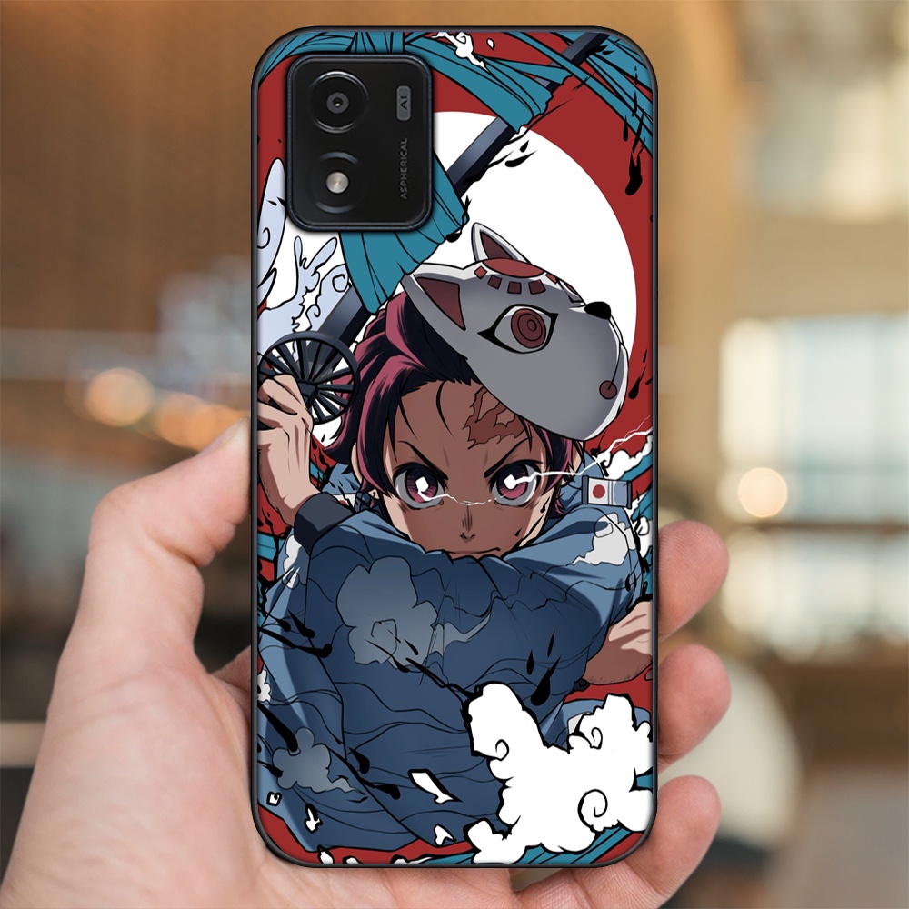 Ốp lưng Vivo Y01 viền đen in hình Tanjiro Kimetsu No Yaiba