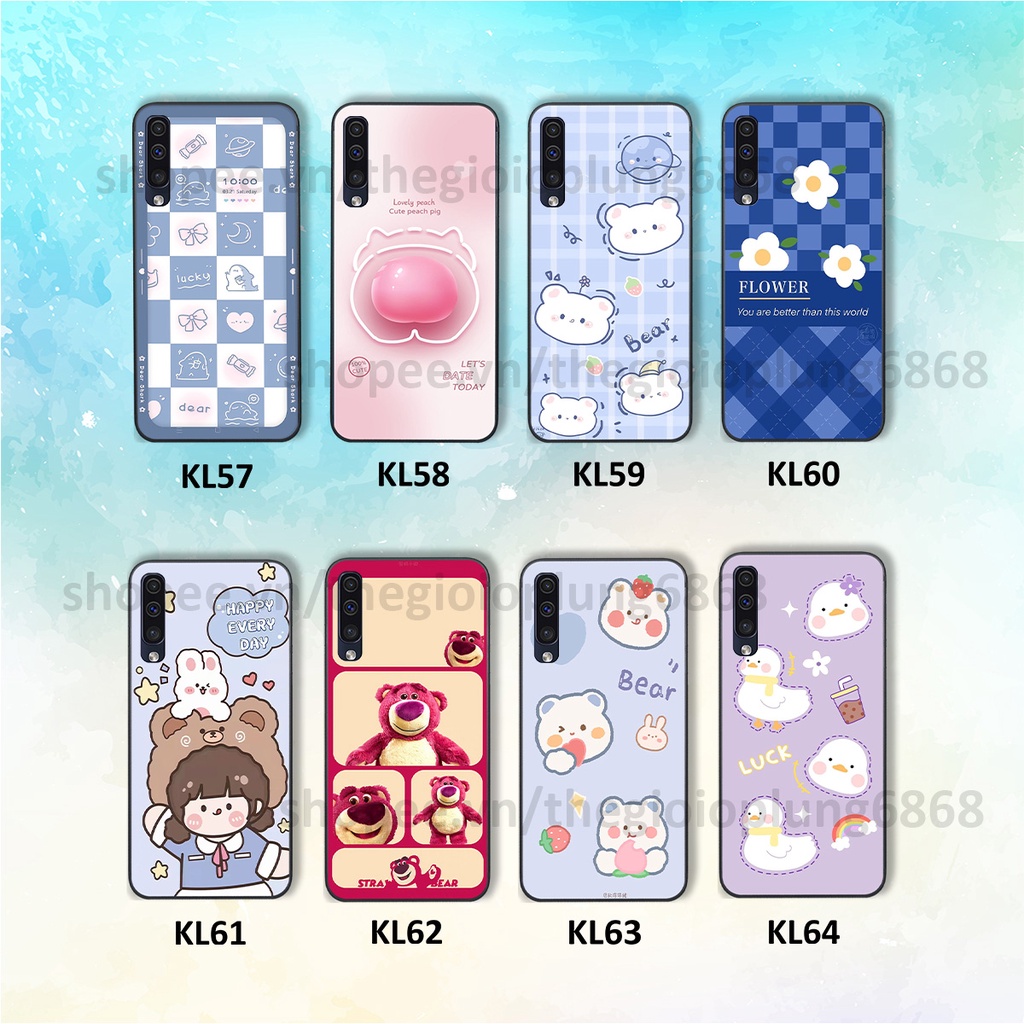 Ốp Samsung A30s / A50 / A50s / A70 in hình caro gấu vịt cute dễ thương, đầy đáng yêu