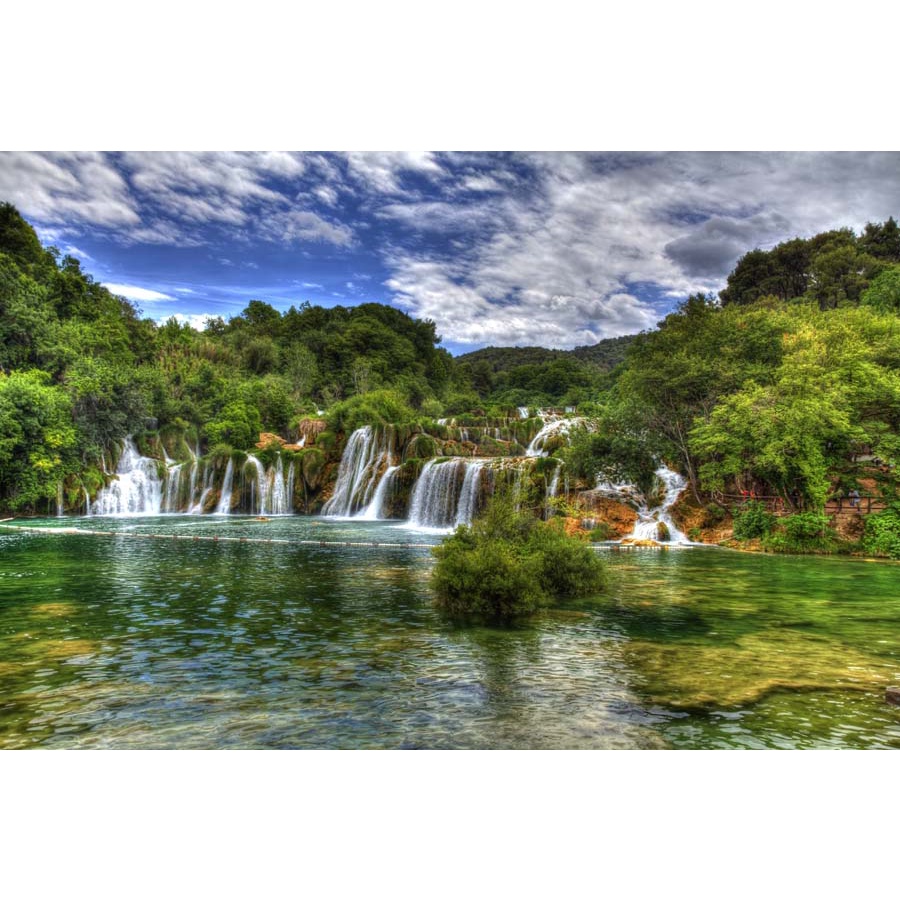 Tranh thác nước thiên nhiên tặng keo và dụng cụ dán