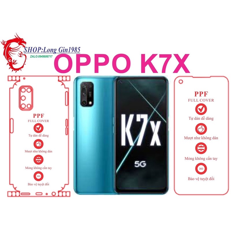 Oppo K7X miếng dán trong Ppf mặt sau và mặt trước chống va đập chống trầy xước