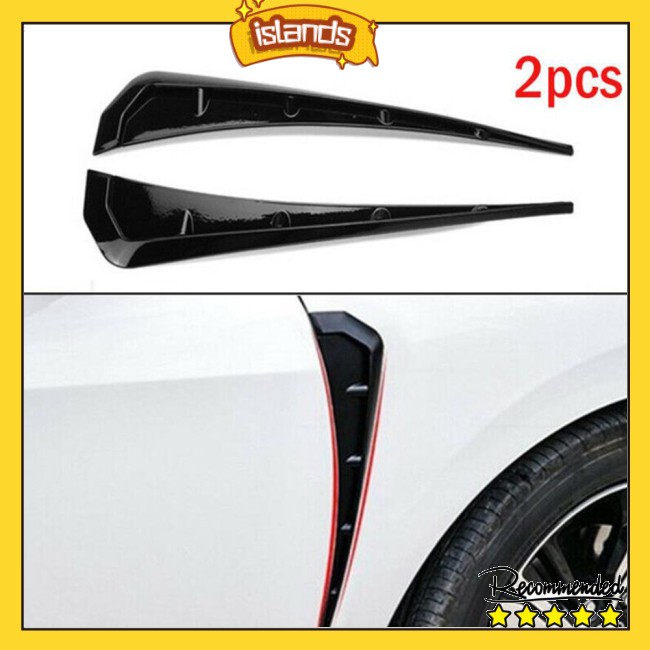 Carbon Fiber Decor Side Air Flow Sticker Plate Car Simulation Vent 2Pcs Outlet Leaf