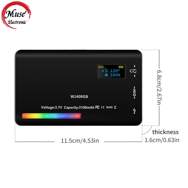 Bộ Bảng Đèn Led W140 Rgb 2500k-9000k Cầm Tay Chuyên Dụng Cho Live Vlog