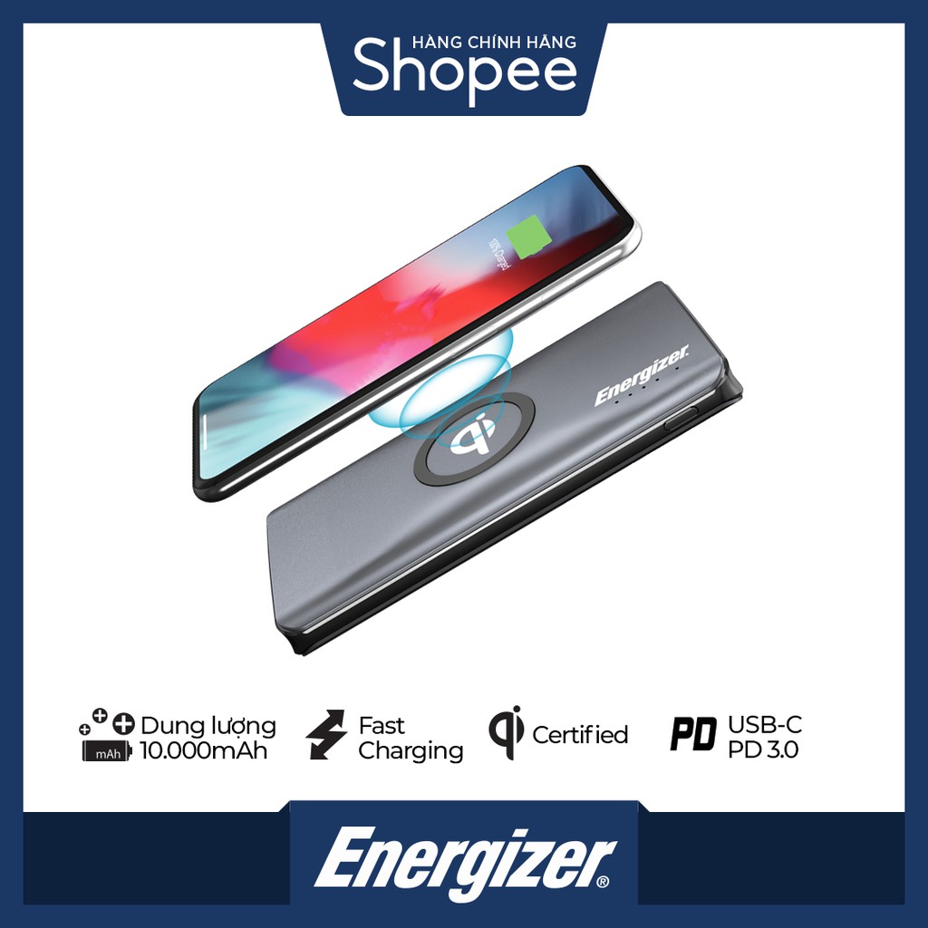 Sạc dự phòng Energizer THẦN SẤM II 10,000mAh QE10005CQ - Hàng chính hãng, bảo hành 2 năm | BigBuy360 - bigbuy360.vn