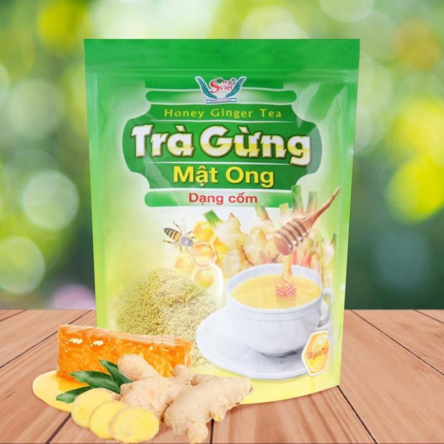 Túi Trà gừng mật ong Sing Việt 400g (Dạng cốm, 20 túi x 20g) dùng cho gia đình, quán cà phê, kinh doanh đồ uống