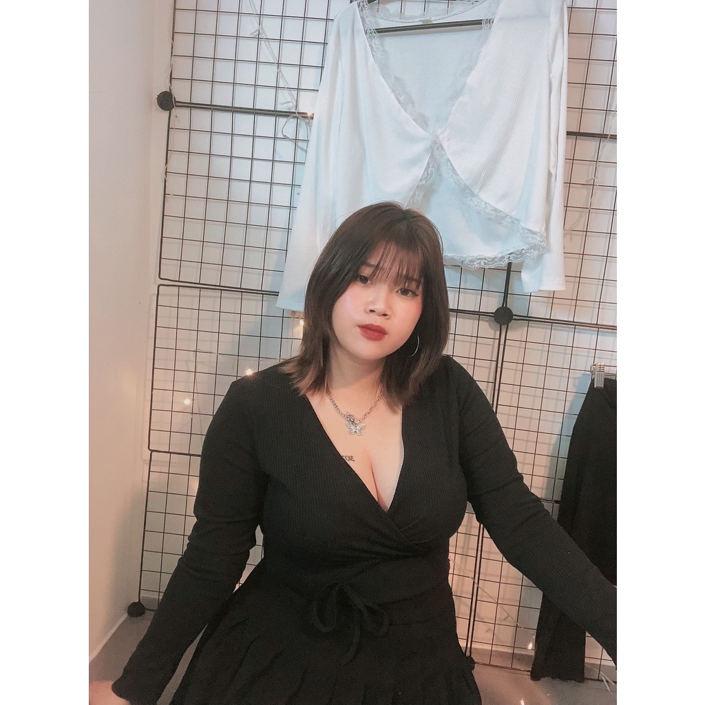 áo croptop bigsize , kiểu dáng chéo ngực cho nàng mũm mĩm , tông hack v1 đỉnh cao