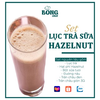 Set nguyên liệu pha 10 ly lục trà sữa Hazelnut