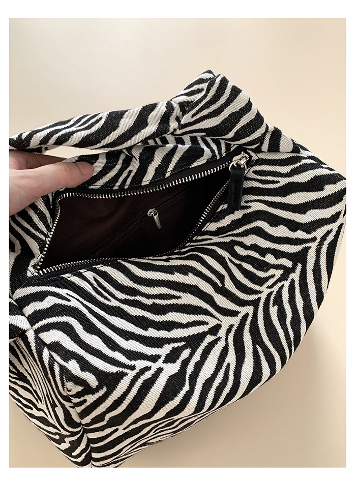 Túi Xách Canvas Ngăn Rộng Họa Tiết Ngựa Vằn Thời Trang