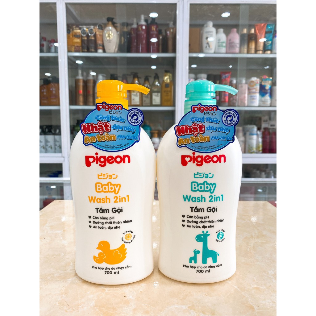 (700ml) Sữa tắm gội Pigeon Baby Wash 2in1 Mẫu Mới