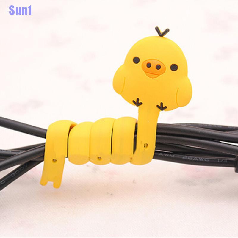 1 Phụ Kiện Quấn Dây Cáp Tai Nghe Hình Động Vật Dễ Thương