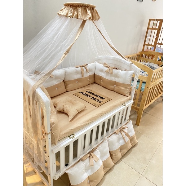 QUÂY GA HANDMADE SIÊU XINH  CÓ KHÓA THÁO VỎ GIẶT RIÊNG  -ẢNH THẬT 100%-giá tận kho sỉ_hàng đẹp loại 1- TẶNG THÊU TÊN BÉ