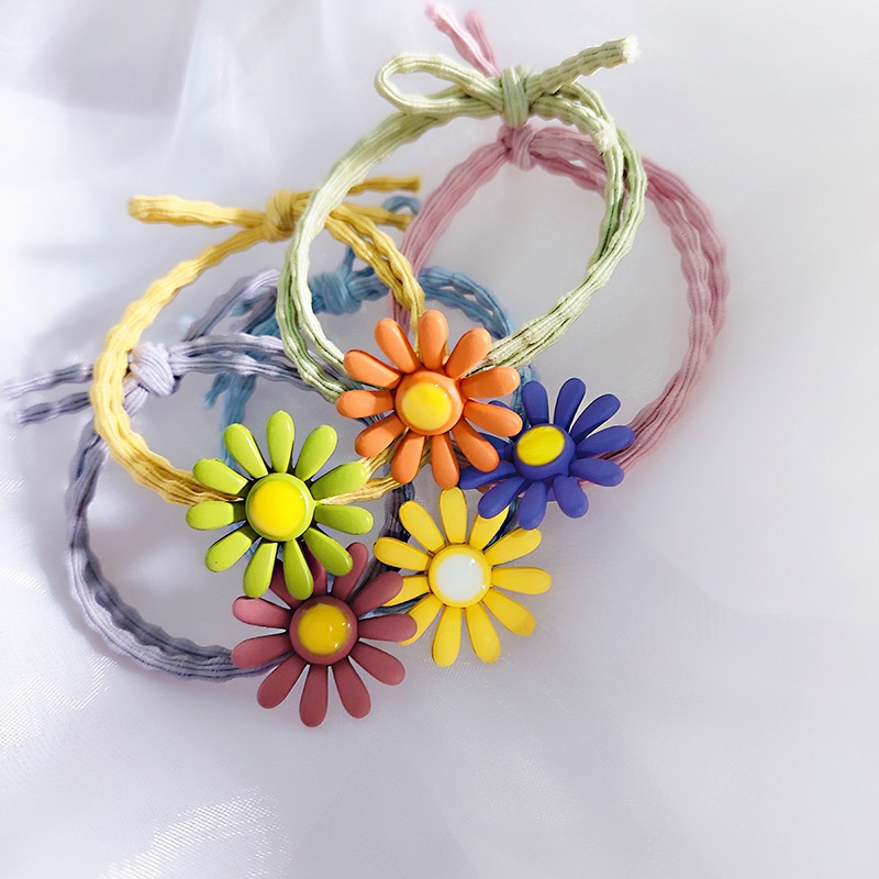 Dây Buộc Tóc, Dây Cột Tóc, Hoa Cúc Nhiều Màu