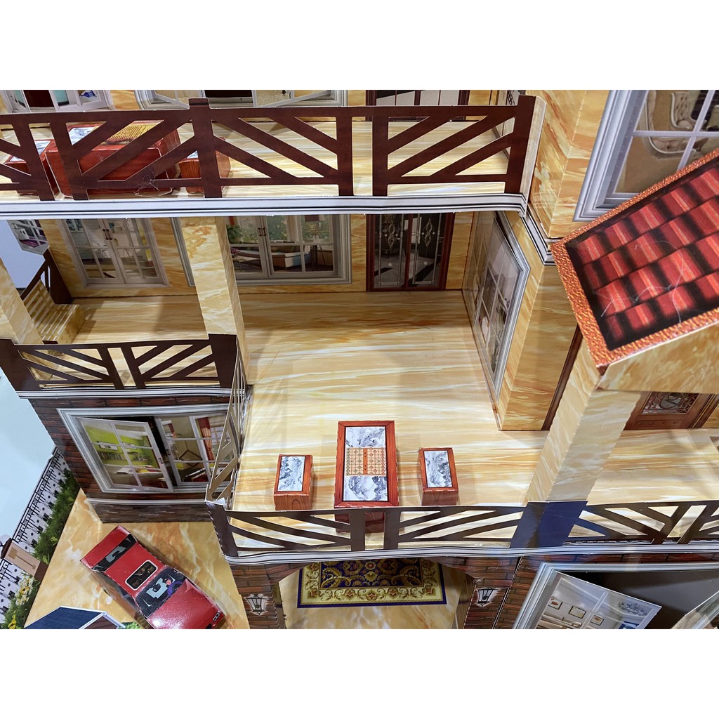 Biệt thự vàng mã TL2 - Mẫu 3D có bàn ghế, phòng ăn, phòng khách, phòng ngủ, nhà tắm... đầy đủ nhất