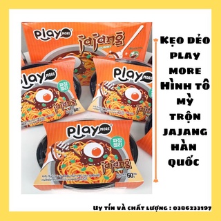 Combo 6 bộ kẹo dẻo playmorre hình tôq mì trộn tương đen Hàn Quốc jajang 60g