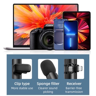 Bộ 2 Microphone Live-Stream không dây Remax K03 cổng LN / TypeC (Đen) - Nhất Tín Computer