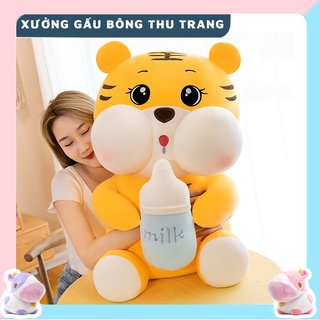 Gấu bông cute hổ ôm bình sữa gấu bông to cao cấp bảo hành trọn đời