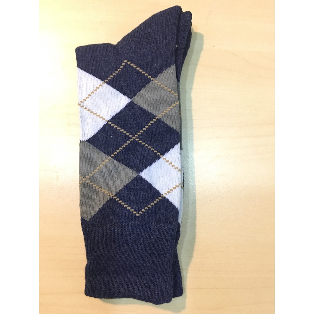 Tất cao cổ nam hoạ tiết quả trám, Tất giày tây nam cao cấp phong cách Châu Âu