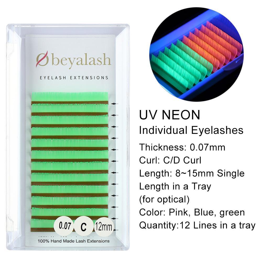 Lông Mi Giả Nối Dài Lông Mi Màu Neon Dạ Quang UV