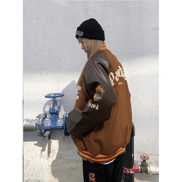 Áo Bomber Da Unisex Siêu Ngầu