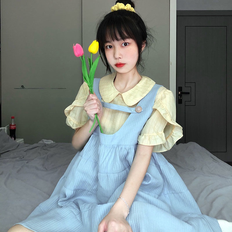 Đầm Yếm Dáng Rộng Xinh Xắn Dành Cho Nữ đầm bầu váy nữ váy bé gái váy dài chân váy dài váy nữ chân váy dài | BigBuy360 - bigbuy360.vn