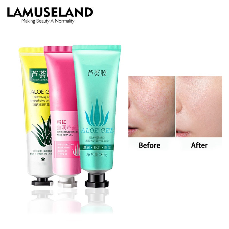 Kem Lamuseland Hỗ Trợ Giảm Mụn Dưỡng Ẩm Chiết Xuất Lô Hội Tự Nhiên 30g