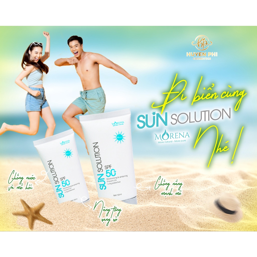 Kem chống nắng nâng tone, dưỡng ẩm Morena Huyền Phi SPF50PA+ 50ml - Giúp bảo vệ da triệt để, tránh các tác nhân gây hại