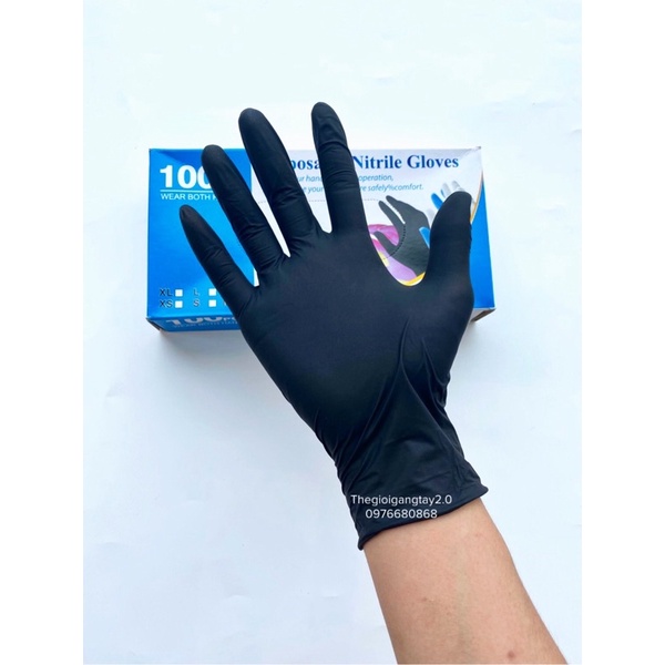 [Chính Hãng] Găng tay cao su siêu dai không bột loại 100% Nitrile cao cấp sạch sẽ