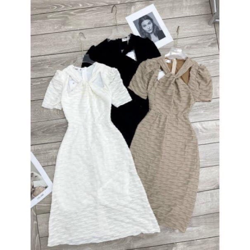 Đầm xoắn ngực xoắn nước bigsize