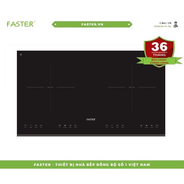 (Model2021) Bếp từ đôi Faster FS 588I công nghệ Inverter thế hệ mới, kính chống xước, có hâm nóng, BH chính hãng 3 năm