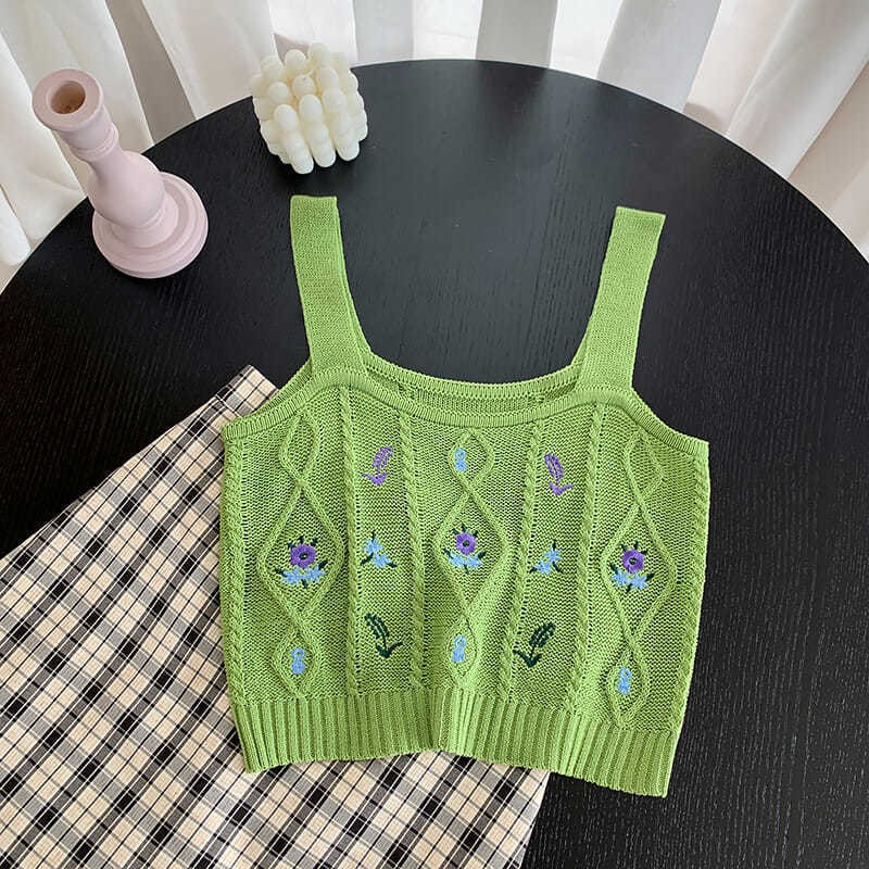 Áo Dệt Kim Hai Dây Dáng Ôm Thời Trang Mùa Hè Cho Nữ | BigBuy360 - bigbuy360.vn