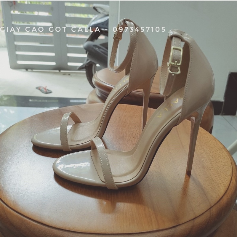 giày cao gót Calla - sandal Ngọc Trinh 2 dây mảnh cao 11-12cm