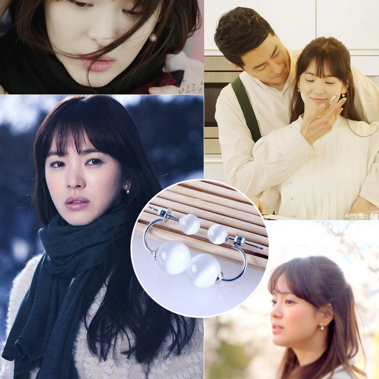 Bông tai nữ BT04 kiểu dáng 2 hạt ngọc trai nhân tạo 6mm và10mm, khuyên tai nữ thiết kế thời trang hàn quốc