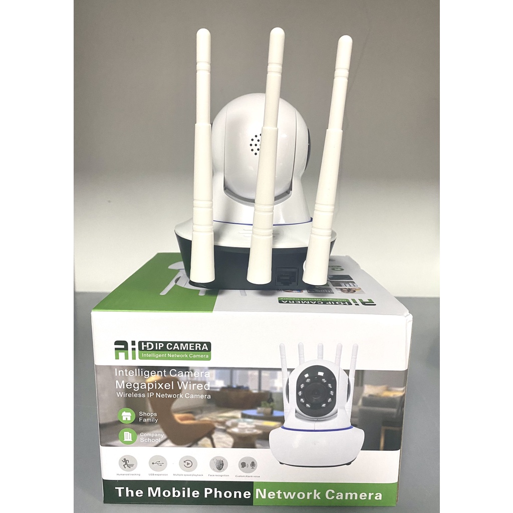 Camera wifi trong nhà xoay 360 độ CARECAM 3 râu R8 2.0MP Full HD 1080P, xoay theo chuyển động, XEM ĐÊM CÓ MÀU