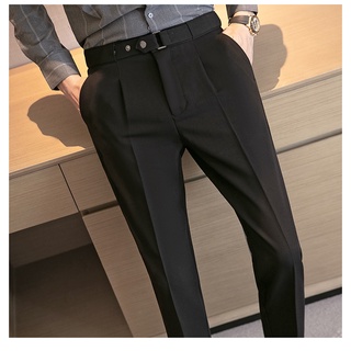Quần âu nam - Quần BAGGY nam dáng Hàn Quốc, ống côn 2 màu đen, trắng.