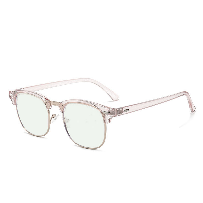 Kính Chống Tia Bức Xạ Mặt Tròn Gọng Kim Loại Chống Ánh Sáng Xanh Thời Trang Cho Nam Và Nữ