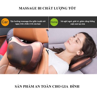 Gối massage hồng ngoại 8 bi