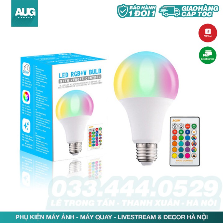 Bóng đèn Đổi Màu RGB LED FXPOT đổi màu E27 5-15w RGB kèm remote điều khiển từ xa - AUG Camera & Decor Hà Nội