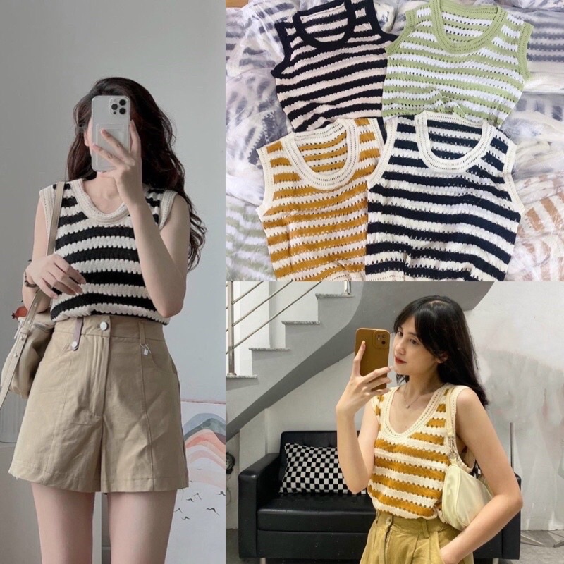 Áo len montoghi tanktop ulzzang hot hit (Ảnh thật/Video)