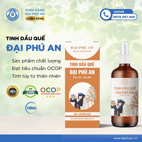 [CHÍNH HÃNG]Tinh dầu Quế nguyên chất 100ml - Một sản phẩm của Đại Phú An