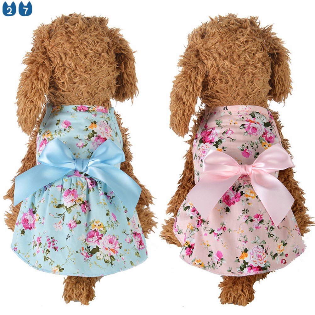 Đầm Cotton In Hoa Dễ Thương 27 Cho Thú Cưng