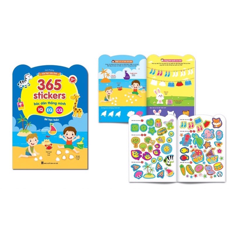 Sách - Combo 365 Stickers Bóc Dán Thông Minh (Dành Cho Trẻ Từ 2-6 Tuổi) - Giúp Bé Phát Triển IQ, EQ, CQ (Bộ 6 Cuốn)