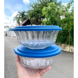 Bộ 6 thố thủy tinh có nắp, hàng thủy tinh Indonesia