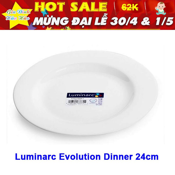 Dĩa thủy tinh Luminarc Evolution Dinner 24cm-63375 - 1569452