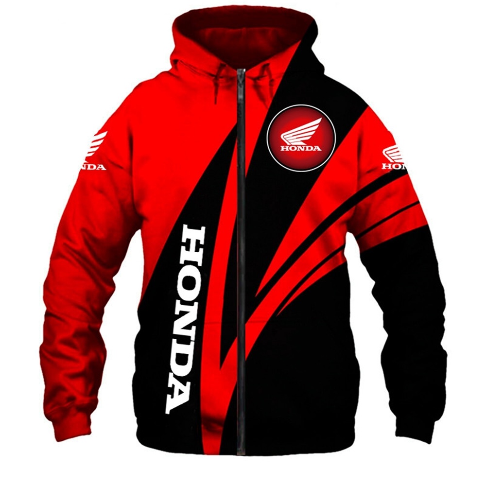 HONDA Áo Khoác Hoodie Có Khóa Kéo In Họa Tiết 3D Chất Lượng Cao Thời Trang Thu Đông 2022 F1 Cho Nam
