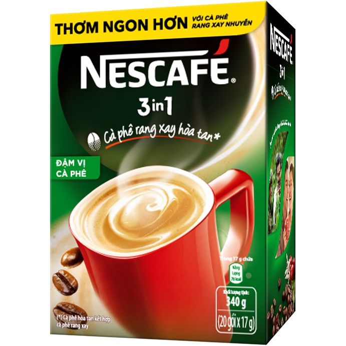 Cà Phê Hòa Tan 3 Trong 1 Nescafé 20 Gói/ hộp X 17GR