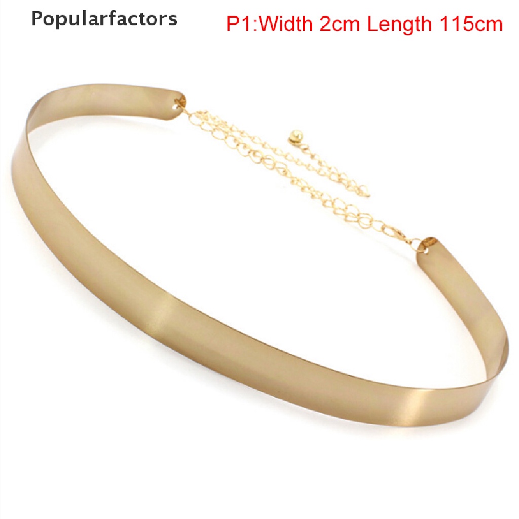 Thắt Lưng Kim Loại Bản Rộng Màu Bạc Thời Trang Cho Nữ