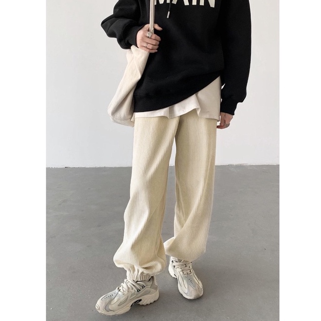 Quần Jogger Nhung Tăm Dày Dặn Siêu Ấm Fullsize 3 Màu Nam Nữ Unisex Ulzzang