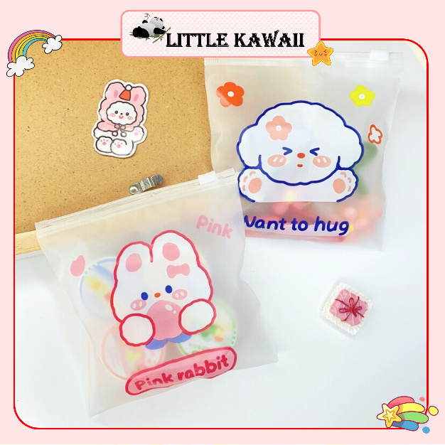 Túi zip khóa kéo đựng bánh kẹo, phụ kiện nhỏ hoạt hình dễ thương